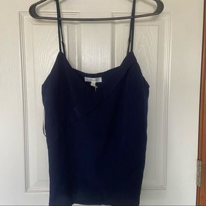 NWT Charming Charlie taylor jewel solid navy dressy tank top L